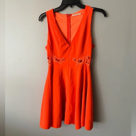 Mustard Seed Orange Lace Flowy Dress
